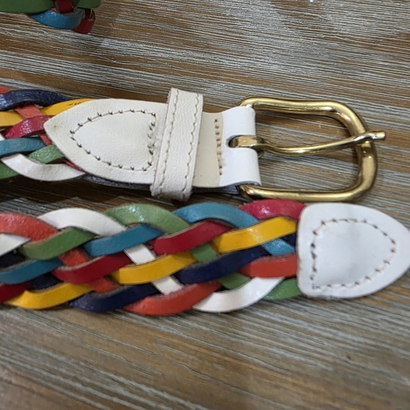 VINTAGE leather rainbow braided belt, Size M/L - Picture 7 of 8